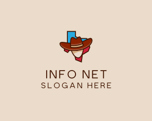 Texas Map Cowboy  logo design