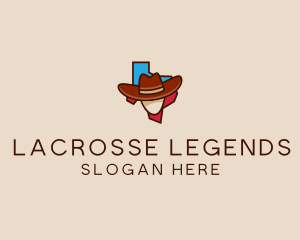 Texas Map Cowboy  logo design