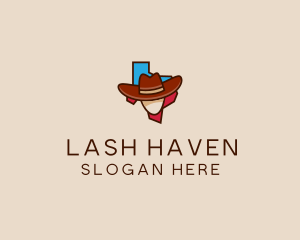 Texas Map Cowboy  logo design