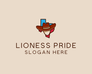 Texas Map Cowboy  logo design