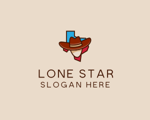 Texas - Texas Map Cowboy logo design