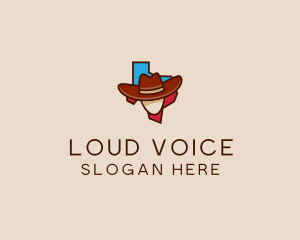 Texas Map Cowboy  logo design