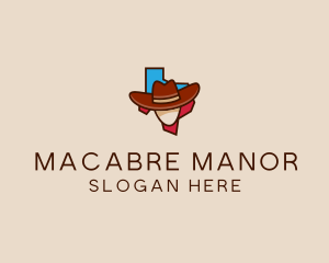 Texas Map Cowboy  logo design