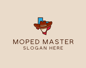 Texas Map Cowboy  logo design