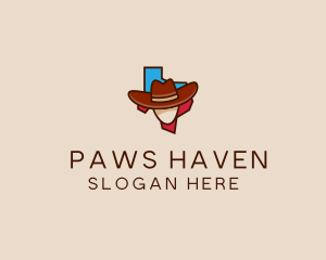 Texas Map Cowboy  logo design