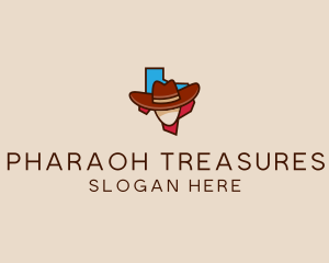 Texas Map Cowboy  logo design