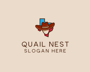 Texas Map Cowboy  logo design