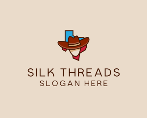 Texas Map Cowboy  logo design