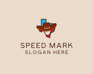 Texas Map Cowboy  logo design