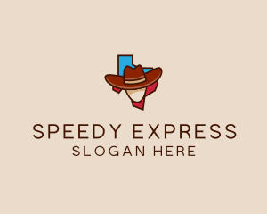 Texas Map Cowboy  logo design