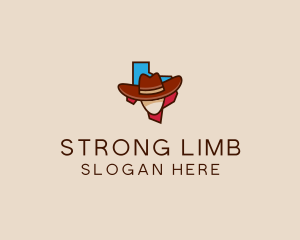 Texas Map Cowboy  logo design