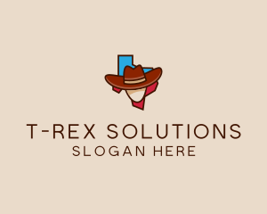 Texas Map Cowboy  logo design