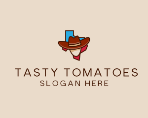 Texas Map Cowboy  logo design