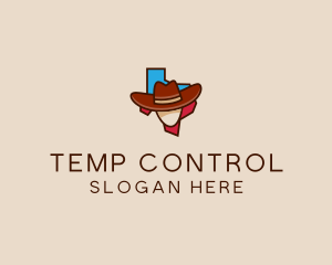 Texas Map Cowboy  logo design