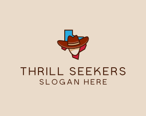 Texas Map Cowboy  logo design