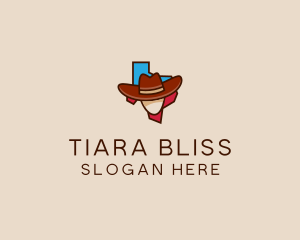 Texas Map Cowboy  logo design