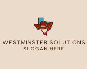 Texas Map Cowboy  logo design