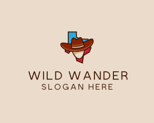 Texas Map Cowboy  logo design