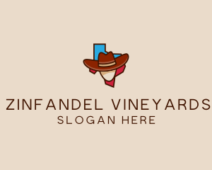 Texas Map Cowboy  logo design