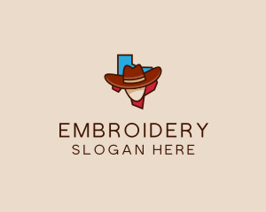 Texas Map Cowboy  logo design