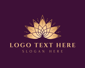 Yogi - Gold Lotus Meditation logo design