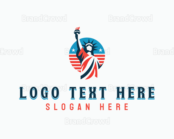 Patriotic Statue Of Liberty Logo