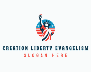 Patriotic Statue Of Liberty  logo design