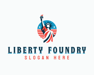 Patriotic Statue Of Liberty  logo design