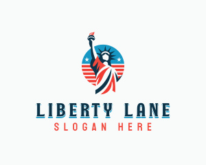 Patriotic Statue Of Liberty  logo design