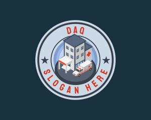 Defibrillator - Isometric Hospital Ambulance logo design