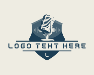 Interview - Microphone Record Music logo design