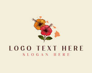 Seaside Goldenrod - Hawaii Hibiscus Flower logo design