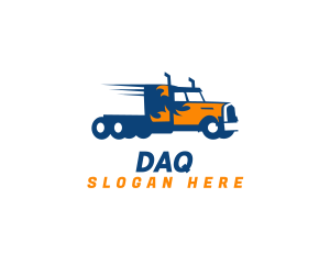 Trailer Truck - Fast Hotrod Delivery logo design