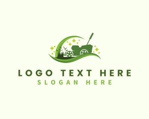 Grass Cutter - Gardening Lawn Mower logo design