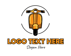 Moped - Golden Vintage Motorcycle logo design