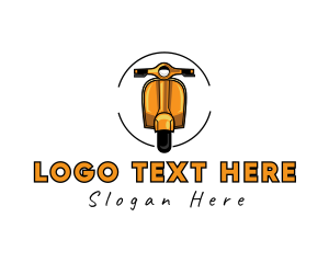 Auction - Retro Motorcycle Scooter logo design