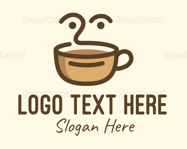 Brown Coffee Face Logo