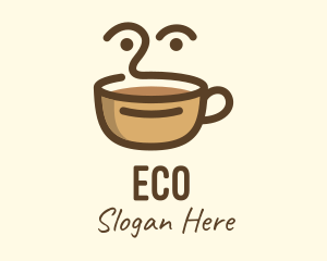 Brown Coffee Face Logo