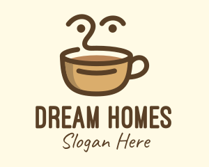 Coffee Cup - Brown Coffee Face logo design