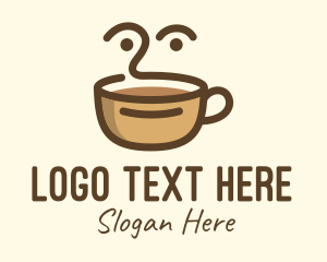 Hot Chocolate - Brown Coffee Face logo design