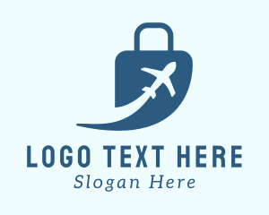 Travel Vlog - Luggage Airplane Travel logo design