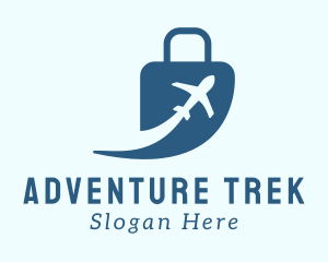 Backpacker - Luggage Airplane Travel logo design
