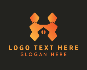 Orange - Window Realty Letter H logo design