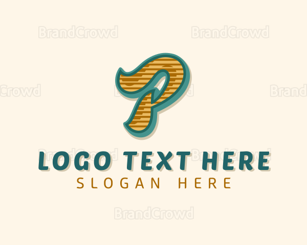 Retro Typography Letter P Logo
