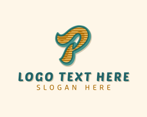 Calligraphy - Retro Typography Letter P logo design