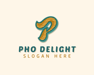 Retro Typography Letter P logo design