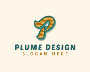 Retro Typography Letter P logo design