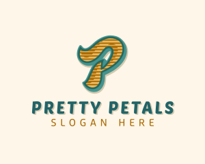 Retro Typography Letter P logo design