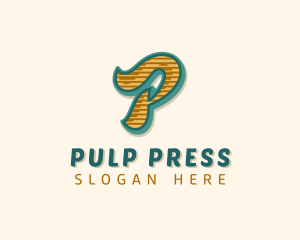 Retro Typography Letter P logo design