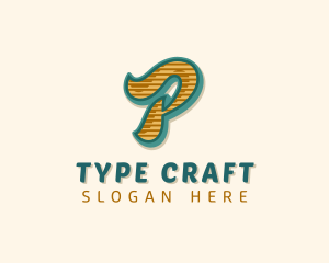 Typography - Retro Typography Letter P logo design